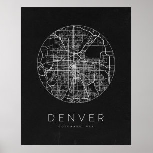 Minimalistisch Denver City Map Poster