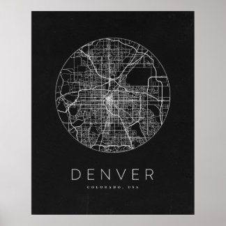 Minimalistisch Denver City Map Poster