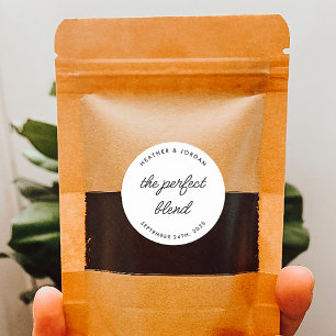Minimalistisch die perfekten Blend-Hochzeitscoffee Runder Aufkleber
