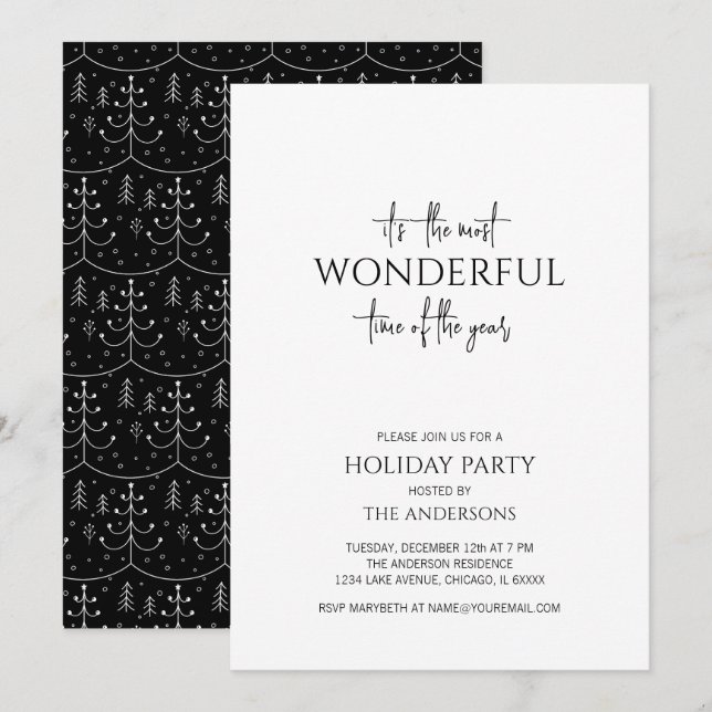 Minimalistisch die wunderbarste Time Holiday Party Einladung (Vorne/Hinten)