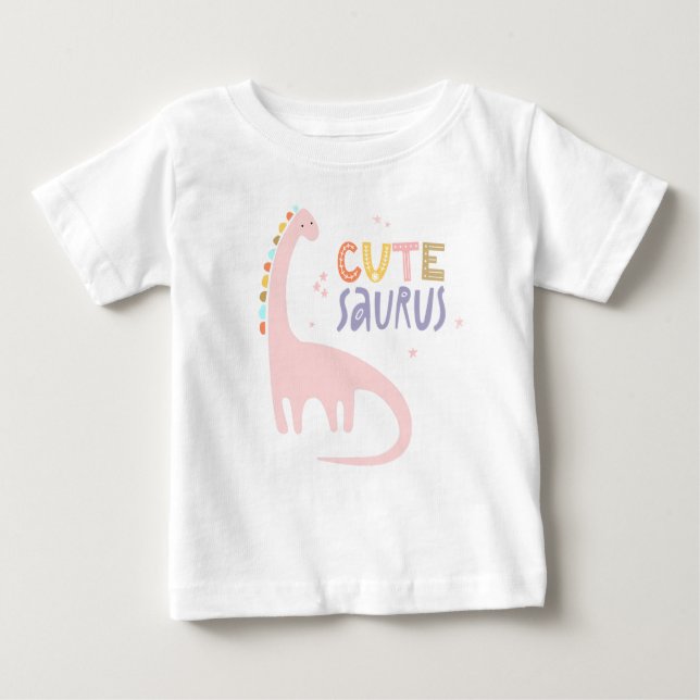Minimalistisch Dinosaur CuteSaurus Baby T-shirt (Vorderseite)