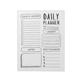 Minimalistisch Doodle Daily Planer Notizblock