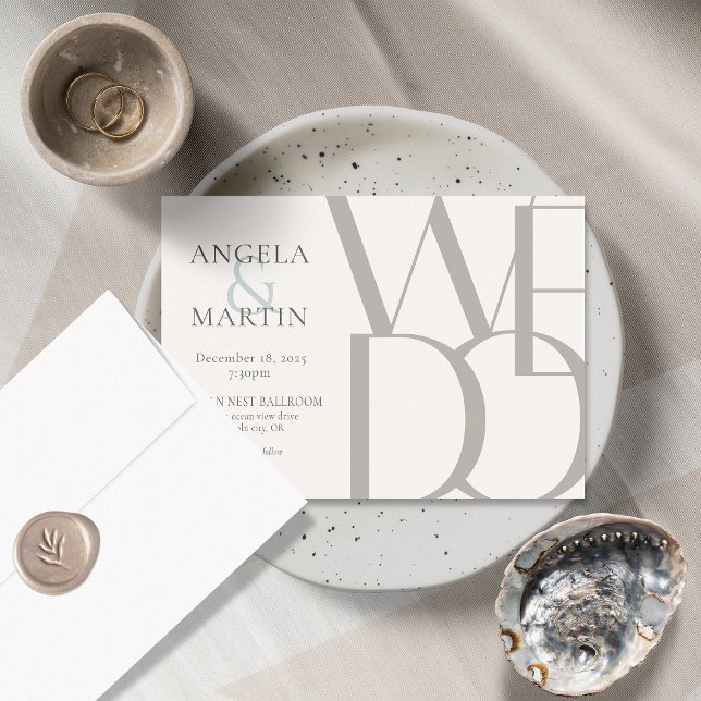 Minimalistisch Dove Gray Robin Egg Blue Einladung (Von Creator hochgeladen)