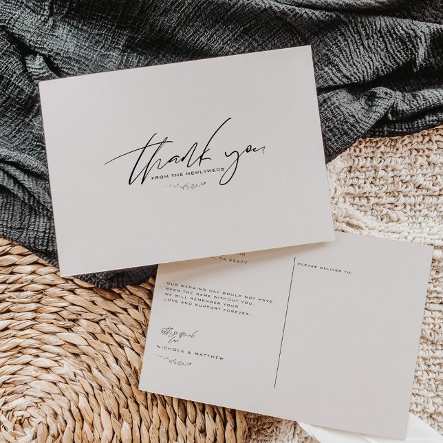 Minimalistisch Dove Gray Wedding Vielen Dank Postkarte (Von Creator hochgeladen)