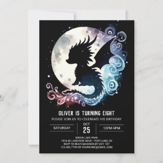 Minimalistisch Dragon Birthday Children Einladung