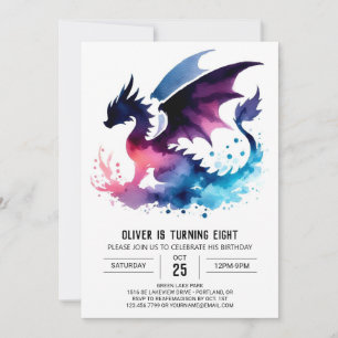 Minimalistisch Dragon Birthday Custom Einladung