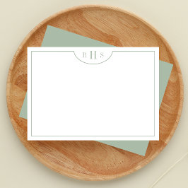 Minimalistisch drei Monogramm eine Grenze | Sage G Mitteilungskarte