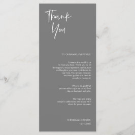 Minimalistisch dunkelgrau, Platzierung Dankeschön Programm