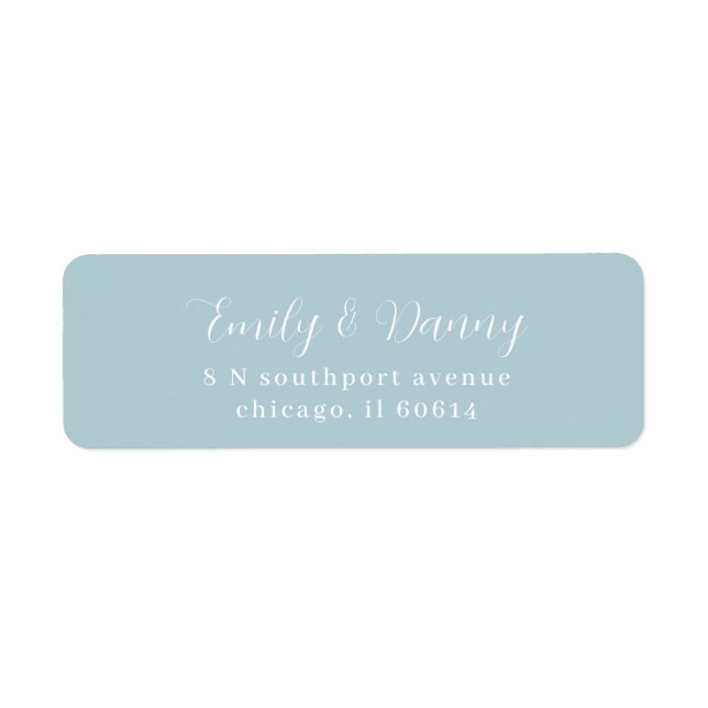 Minimalistisch Dusty Baby Blue Elegant Hochzeitsad (Vorne)