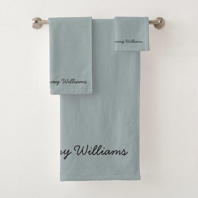 Minimalistisch Dusty Blue Beruflich Simple Badhandtuch Set (Insitu)