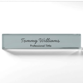 Minimalistisch Dusty Blue Beruflich Simple Namensplakette