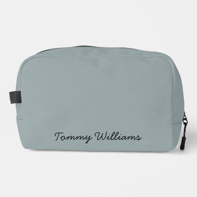 Minimalistisch Dusty Blue Beruflich Simple Waschbeutel (Vorderseite)