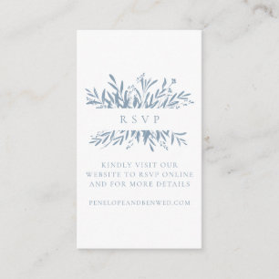 Minimalistisch Dusty Blue Boho Botanical Wedding R Begleitkarte