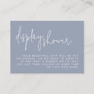 Minimalistisch Dusty Blue Brautparty Display Showd Begleitkarte