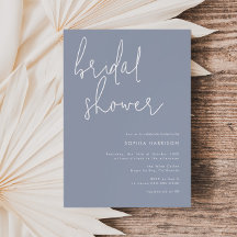 Minimalistisch Dusty Blue Brautparty