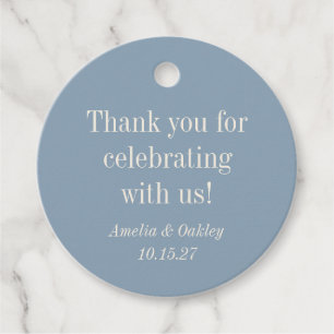 Minimalistisch Dusty Blue Elegant Wedding Vielen D Geschenkanhänger