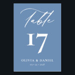 Minimalistisch Dusty Blue Modern Wedding Tischnummer<br><div class="desc">Entspannen Sie bei der Gestaltung Ihres Hochzeitsempfanges mit unseren Minimalistischen Schwarz-Weiß-Tischnummern der Moderne Hochzeit, einer eleganten und stilvollen Ergänzung, die zeitlos modernes Design mit zeitloser Eleganz verbindet. Jede Tischnummer in dieser Kollektion bietet ein minimalistisches Schwarz-Weiß-Farbschema, das sich durch Eleganz und Vielseitigkeit auszeichnet, um jedes Hochzeitsthema oder jede Farbpalette zu ergänzen....</div>