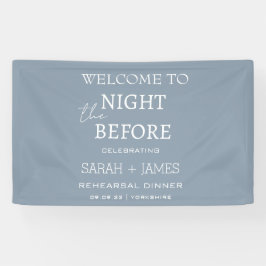 Minimalistisch Dusty Blue Probe Dinner Hochzeit Banner