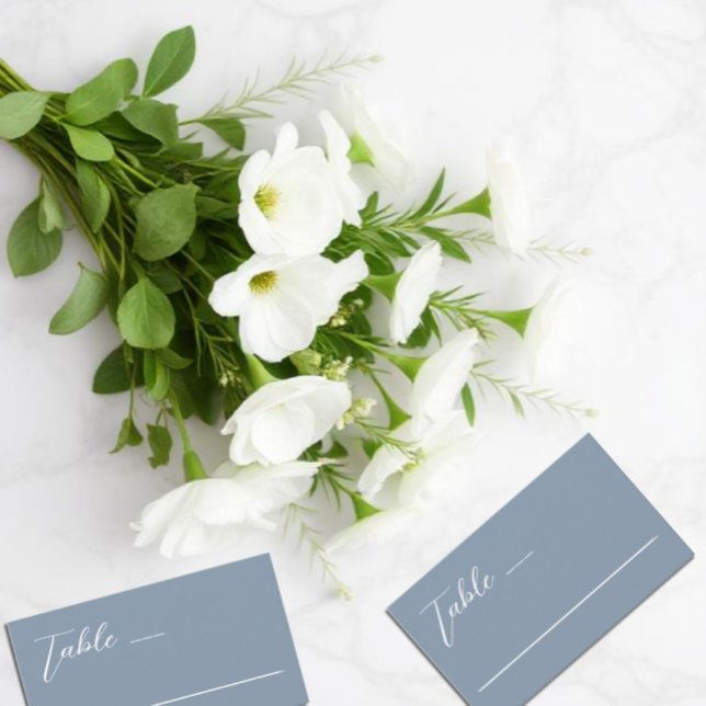 Minimalistisch Dusty Blue Wedding Platzkarte (Von Creator hochgeladen)