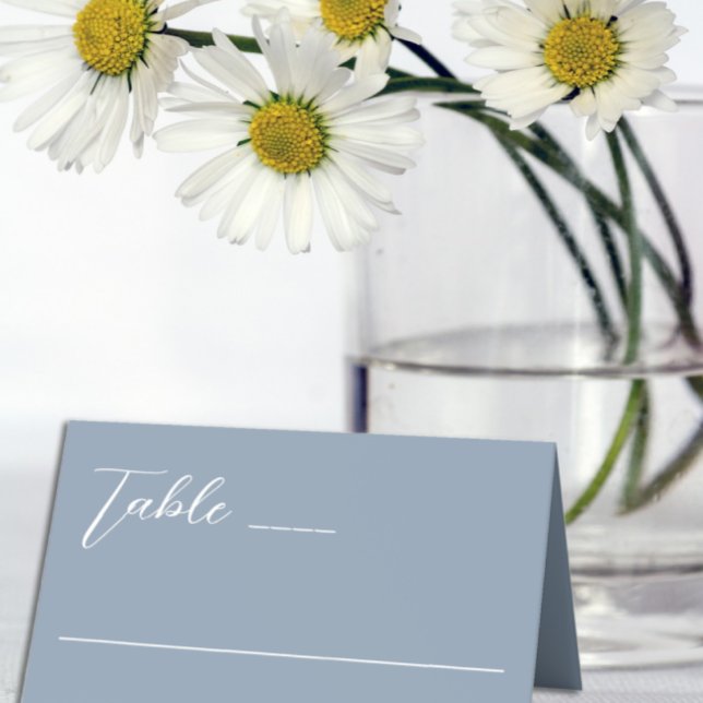 Minimalistisch Dusty Blue Wedding Platzkarte (Von Creator hochgeladen)