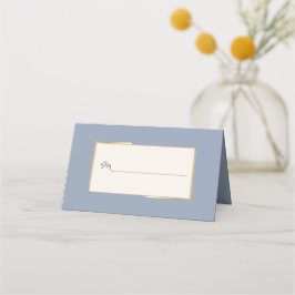 Minimalistisch Dusty Blue Wedding Reception Platzk Platzkarte