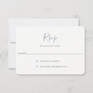 Minimalistisch Dusty Blue Wedding RSVP Card