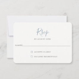 Minimalistisch Dusty Blue Wedding RSVP Card Karte