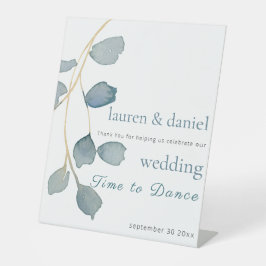 Minimalistisch Dusty Blue Wedding Sockelschild