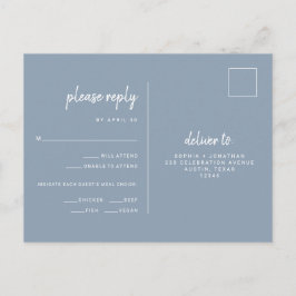 Minimalistisch Dusty Blue Wedding | UAWG zur Wahl Postkarte