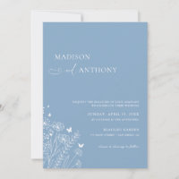 Minimalistisch Dusty Blue Wildblume Wedding
