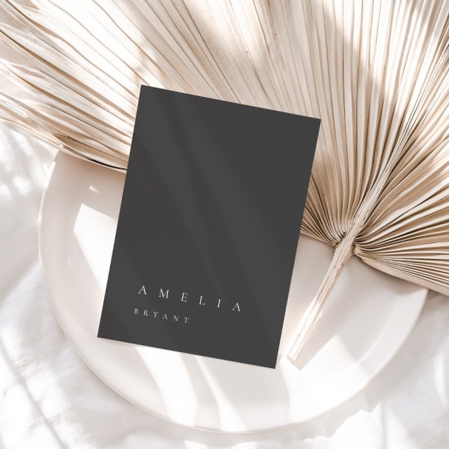 Minimalistisch Dusty Gray Guest Name Platzkarte (Von Creator hochgeladen)