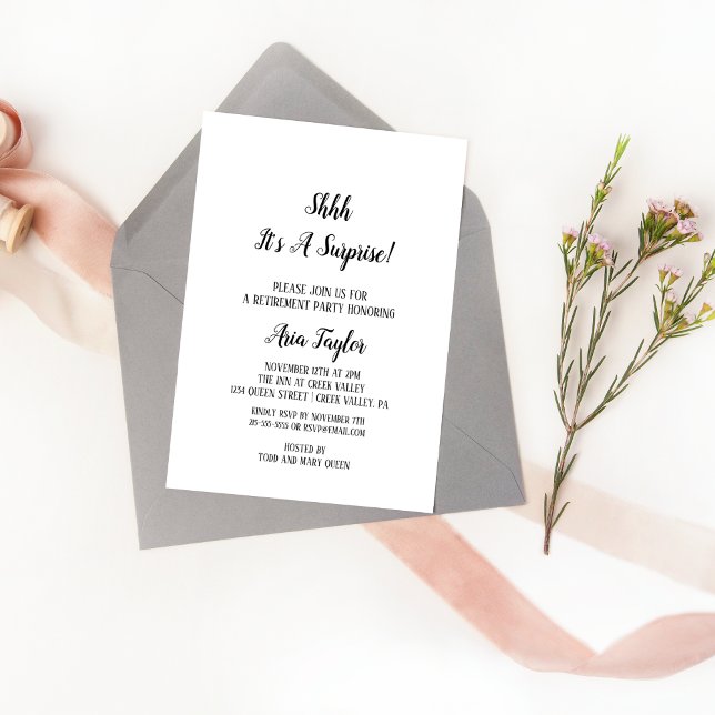 Minimalistisch, ein Party für überraschende Pensio Einladung (Von Creator hochgeladen)