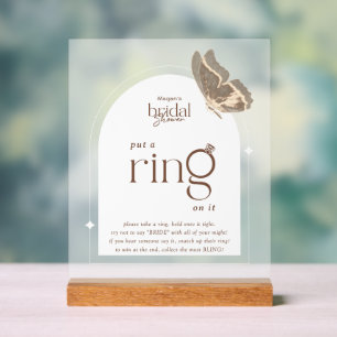 Minimalistisch einen Ring auf sein Brautparty Game Acrylschild