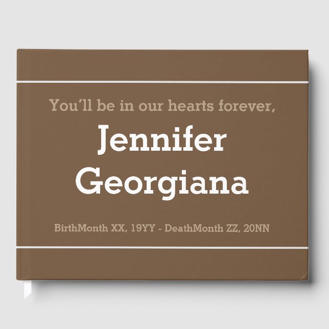 Minimalistisch & Einfach Beileid Gästebuch (Vorderseite)