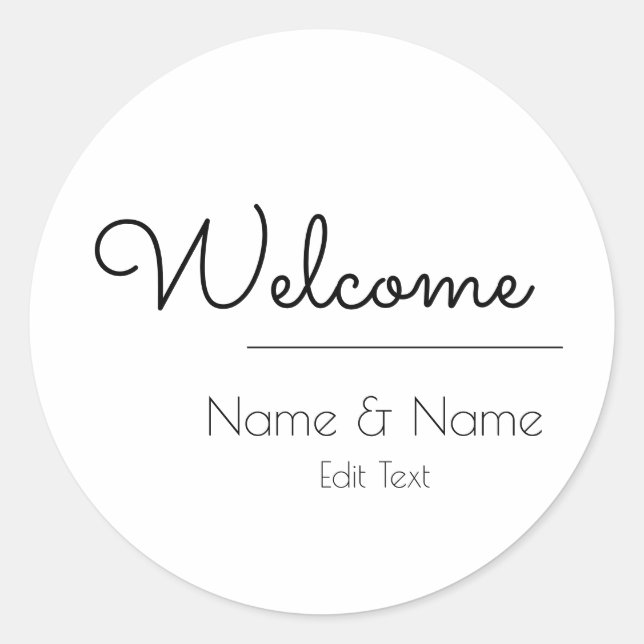Minimalistisch, einfach, Willkommenskleber Runder Aufkleber (Vorderseite)