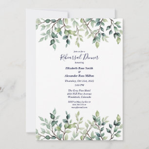 Minimalistisch Einfache Blätter Hochzeitsessen Pro Einladung
