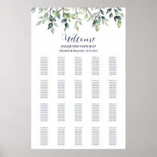 Minimalistisch Einfache Blätter Hochzeitskarte Poster