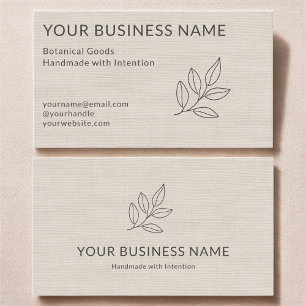 Minimalistisch einfache botanische Linen-Karte kle Visitenkarte
