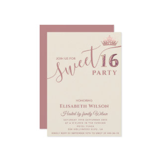 Minimalistisch Einfache Coole Rose Gold Tiara süß Einladung