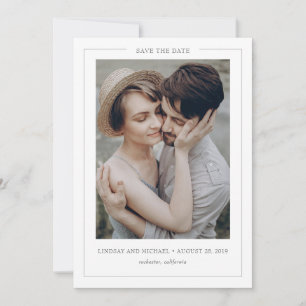 Minimalistisch einfache elegante moderne Foto-Save Save The Date