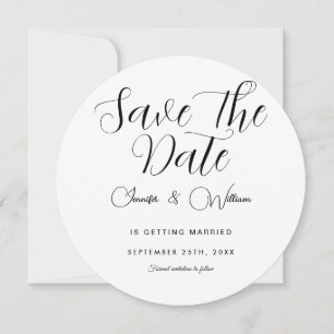 Minimalistisch Einfache Elegante Modernes Weiß Save The Date