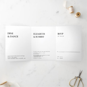 Minimalistisch Einfache Hochzeitsreise mit dem Aut Dreifach Gefaltete Einladung