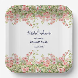 Minimalistisch Einfache Hübsche Rose Brautparty Pappteller