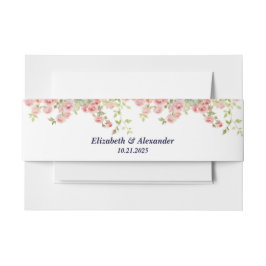 Minimalistisch Einfache Hübsche Rose Weinroute Men Einladungsbanderole