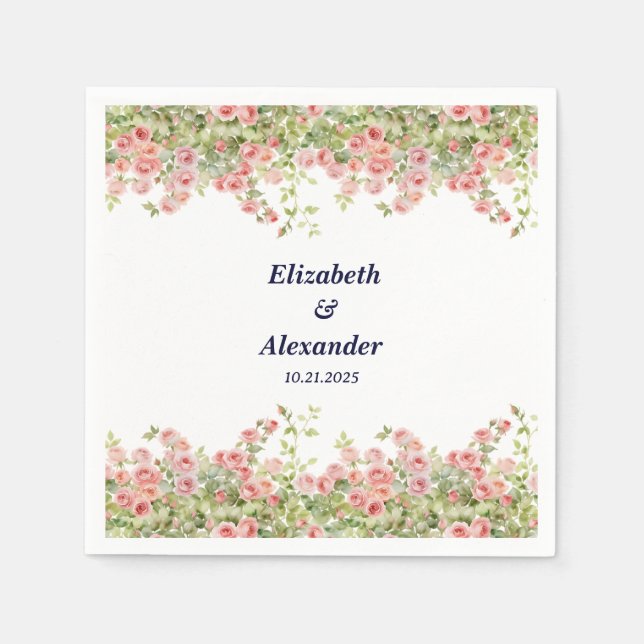 Minimalistisch Einfache Hübsche Rose Weinroute Men Serviette (Vorderseite)