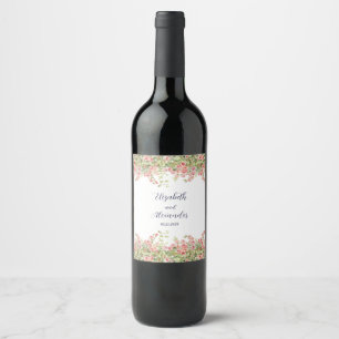 Minimalistisch Einfache Hübsche Rose Weinroute Men Weinetikett