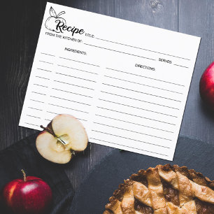 Minimalistisch Einfache Kochkarte für Apple Rezept