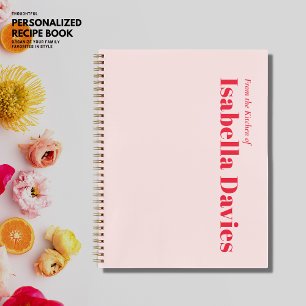 Minimalistisch Einfache Rot-Monogramm-Bezeichnung Notizbuch