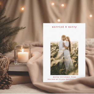 Minimalistisch Einfache Verheiratete und frohe Wei Dankeskarte