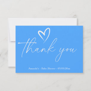 Minimalistisch einfaches Blaues Danke für die Baby